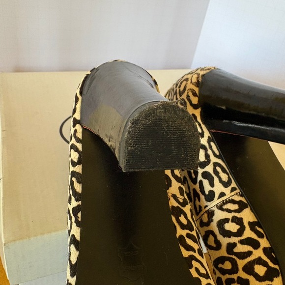 Steve Madden Mindyy Pumps Cheetah Calf Hair Red Buckle Size 10 Leopard Heel - Picture 14 of 16